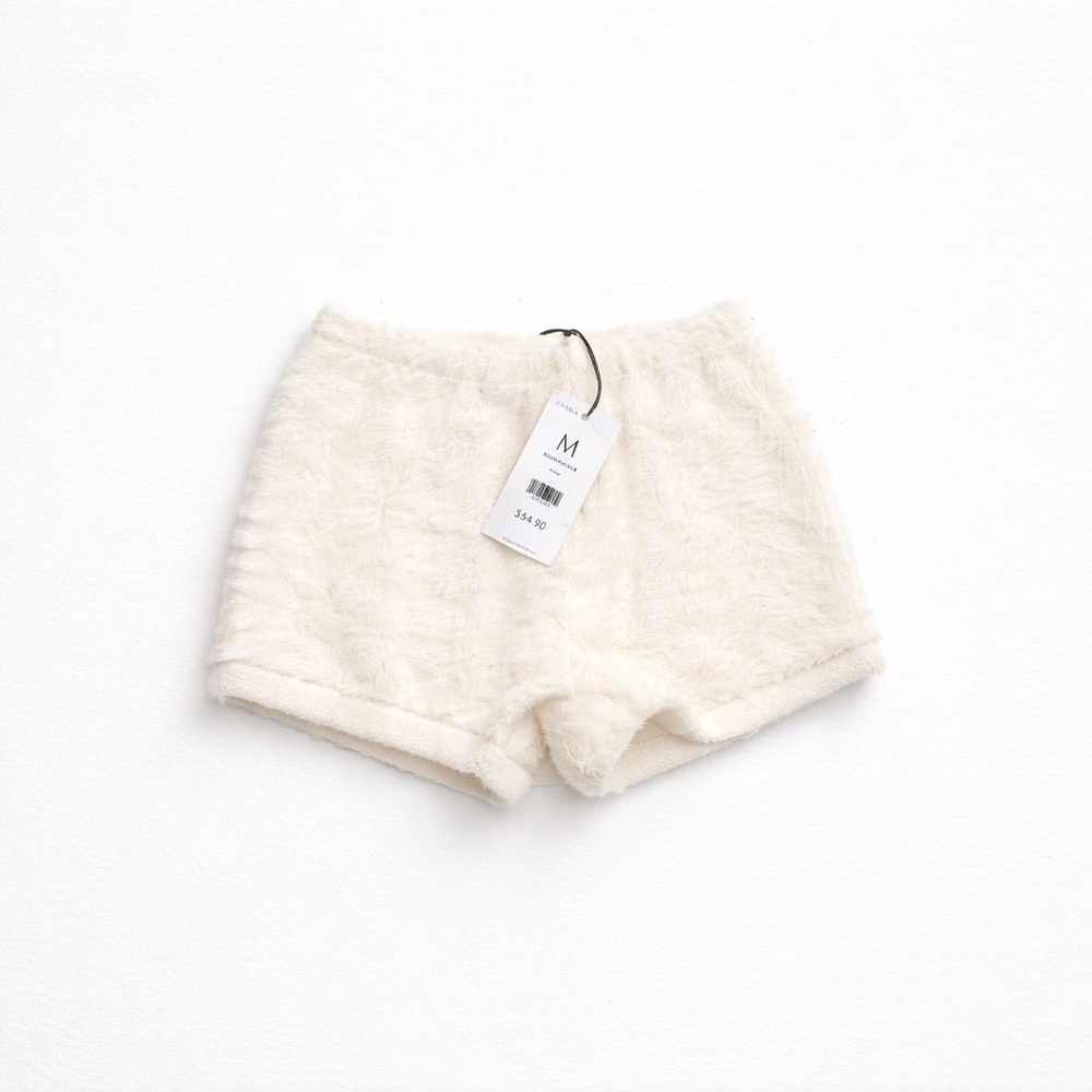 Cream Fuzzy Shorts